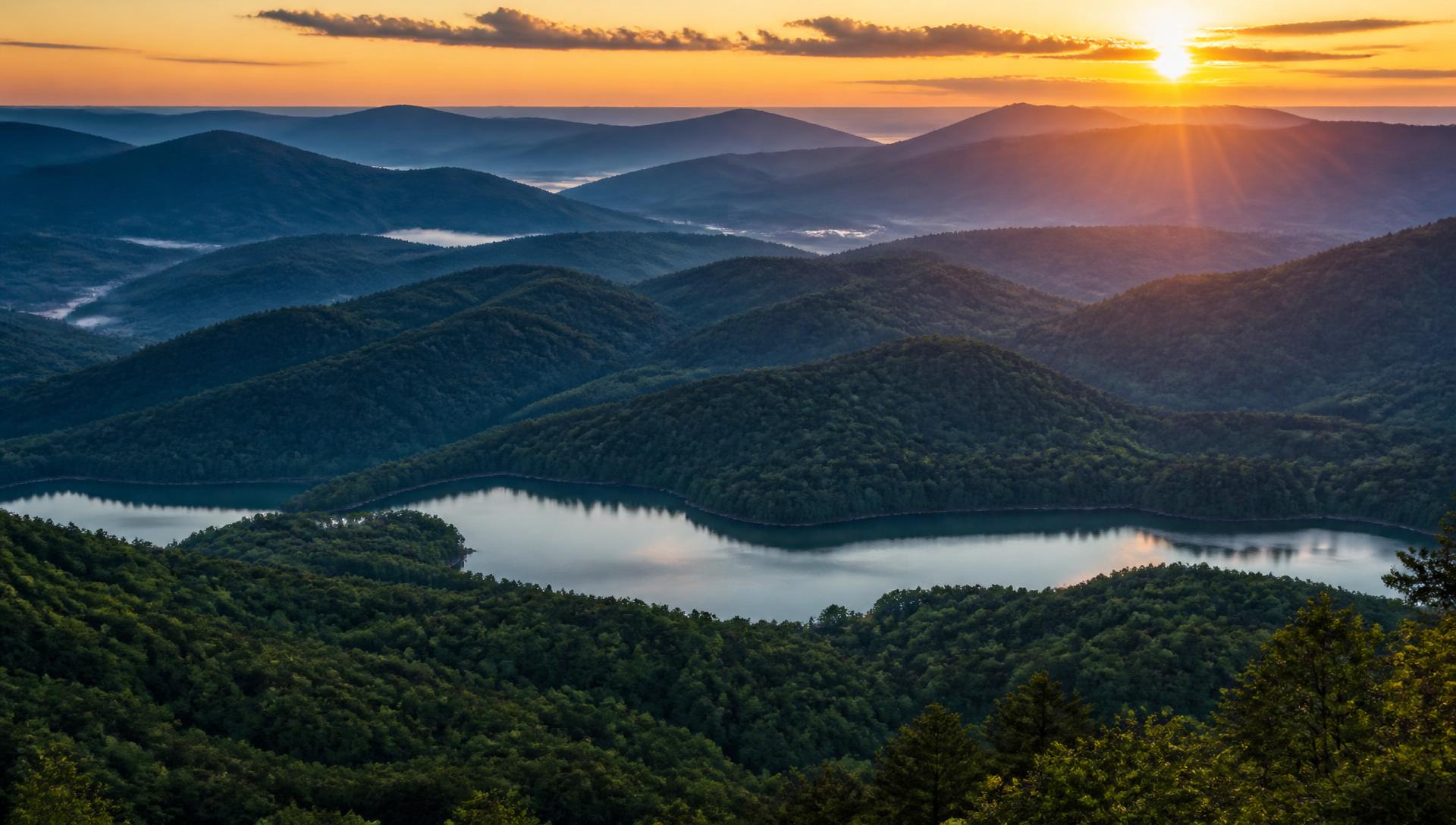 Arkansas mountain landscape at sunrise